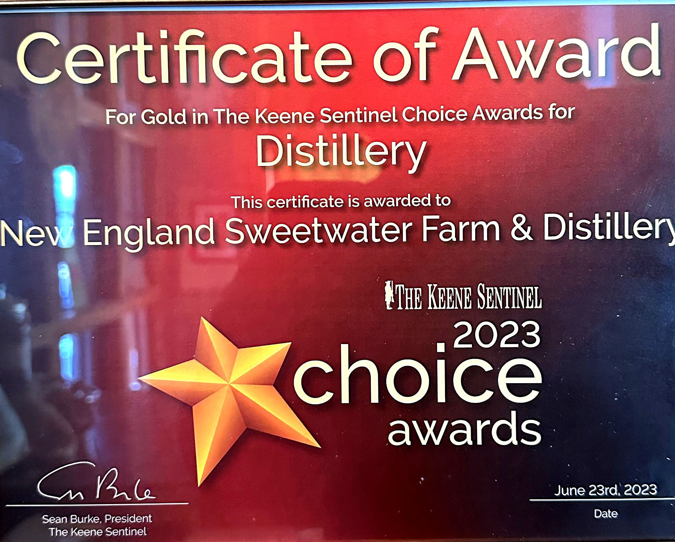 Keene Sentinel Choice Award 2023
