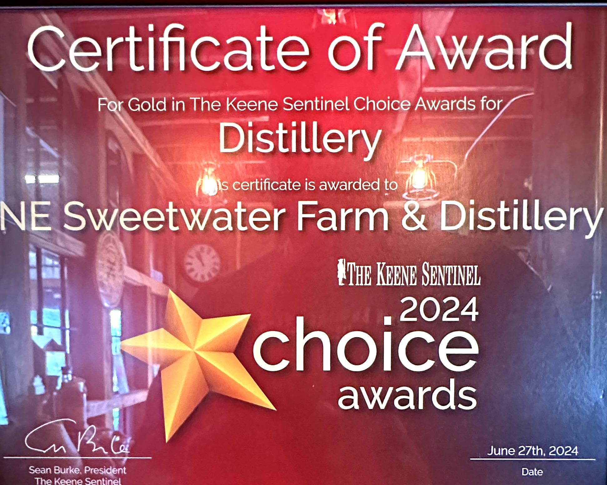 Keene Sentinel Choice Award 2024